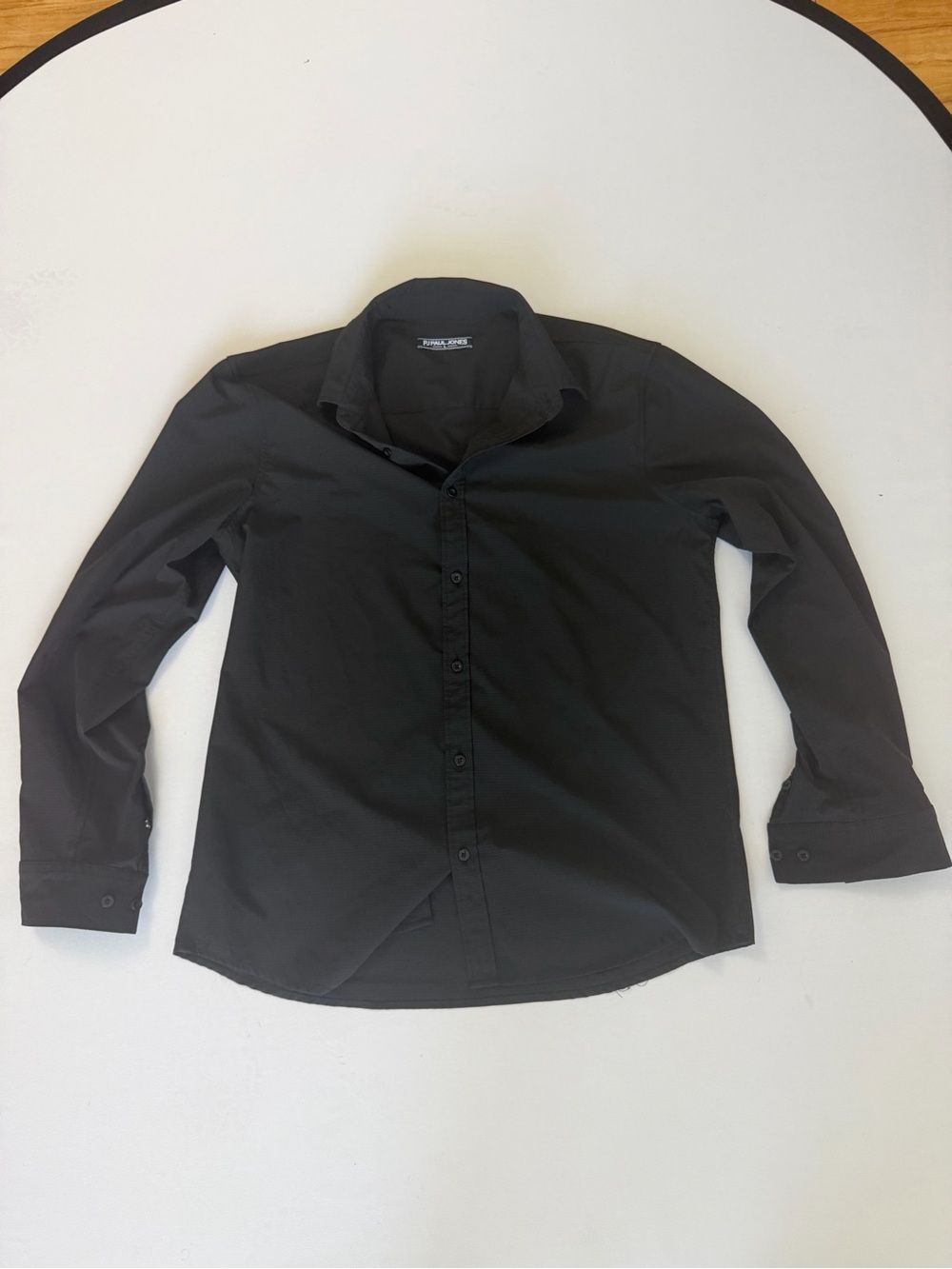 PJ Paul Jones Black Long Sleeve Button Down Shirt Size L